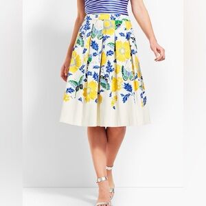 Talbots RSVP Plus Size MIDI Skirt Spring Butterfly Floral 24W